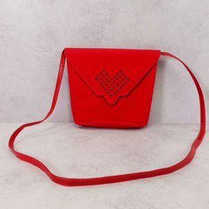 CHARLES JOURDAN Strawberry Pink Box Sling Bag SMALL‎ Parisian Snap Heart FRANCE